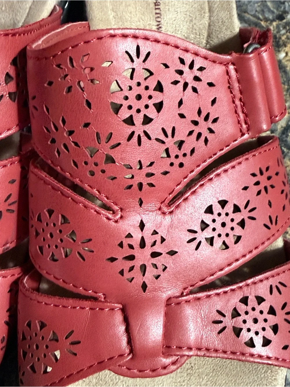 croft & barrow Red Perforated sandals for Women